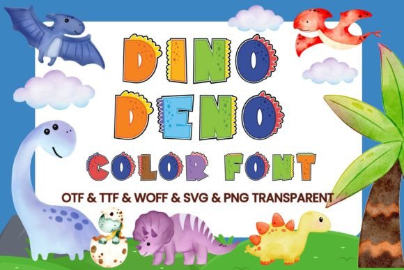 Dino Deno: A Playful Color Font for Creative Projects